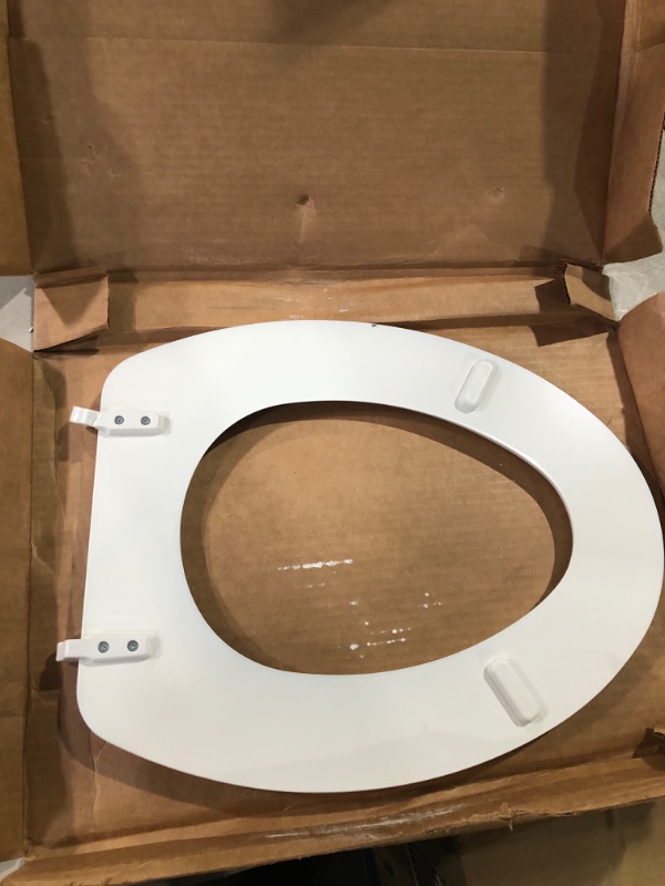 Photo 3 of Mayfair Molded Wood Toilet Seat with Easy-Clean & Change Hinges, Elongated, White, 144ECA 000