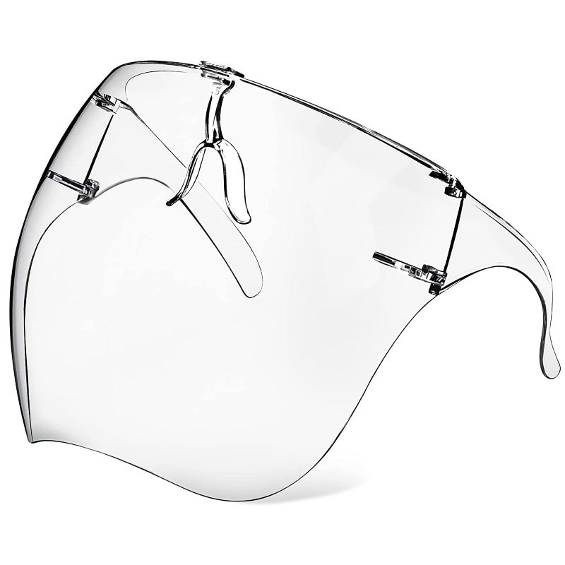 Photo 1 of Face Shield with Glasses 4 Pack, Anti-Fog Clear Face Mask Shield Ultra Clear Reusable Protective Plastic Face Shield Mask Droplet Splash Guard.
