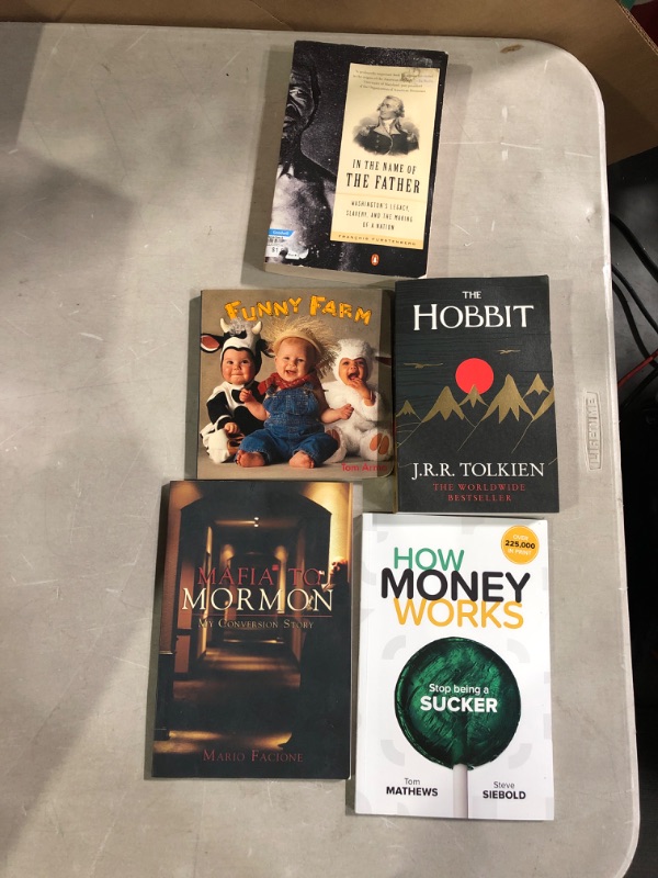 Photo 1 of 5 Books bundle. Funny Farms, The Hobbit, In the of the Father, How Money Works, Stop Being A Sucker, Mafia to Mormon