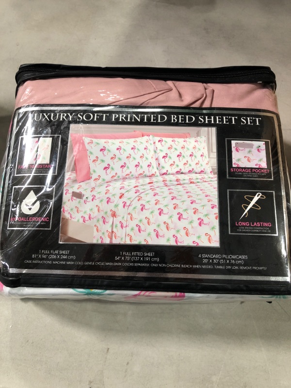 Photo 2 of Caribbean Joe Flamingo Animal Printed Sheet Set 6 PC SET (FULL)