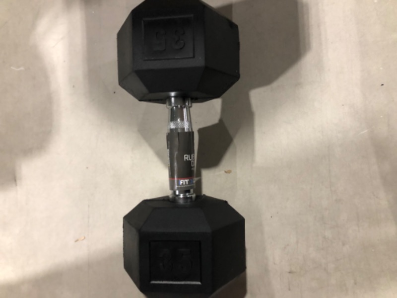 Photo 2 of Cap Coated Hex Dumbbell Weight 35LB Single, Black