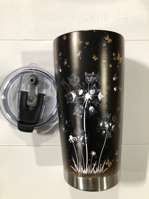 Photo 1 of 20oz Black Cats Tumbler Cup With Lid , Stainless Steel Double Wall Vacuum Thermos Insulated Travel Coffee Mug(Black Cat Tumbler) One Tumbler Cup