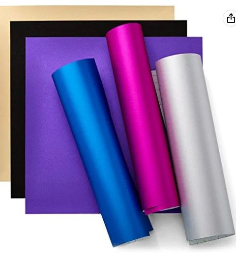 Photo 1 of Cricut Vinyl Permanent - Shimmer Multi Sampler, 12x12 Vinyl Sheets, Adhesive Vinyl for Cricut Machines, Create Long-Lasting DIY Projects 