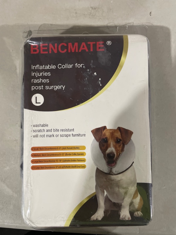 Photo 2 of BENCMATE Protective Inflatable Collar for Dogs and Cats - Soft Pet Recovery Collar Does Not Block Vision E-Collar