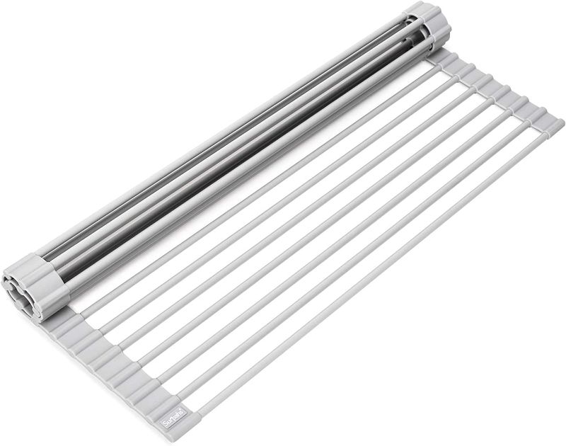 Photo 1 of Surpahs Over The Sink Multipurpose Roll-Up Dish Drying Rack (Warm Gray, 17.5" x 13.1" - Small) (2pack)
