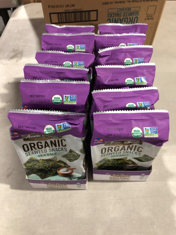 Photo 2 of Annie Chun's - Crispy Organic Seaweed, Sea Salt Flavor Pack of 12