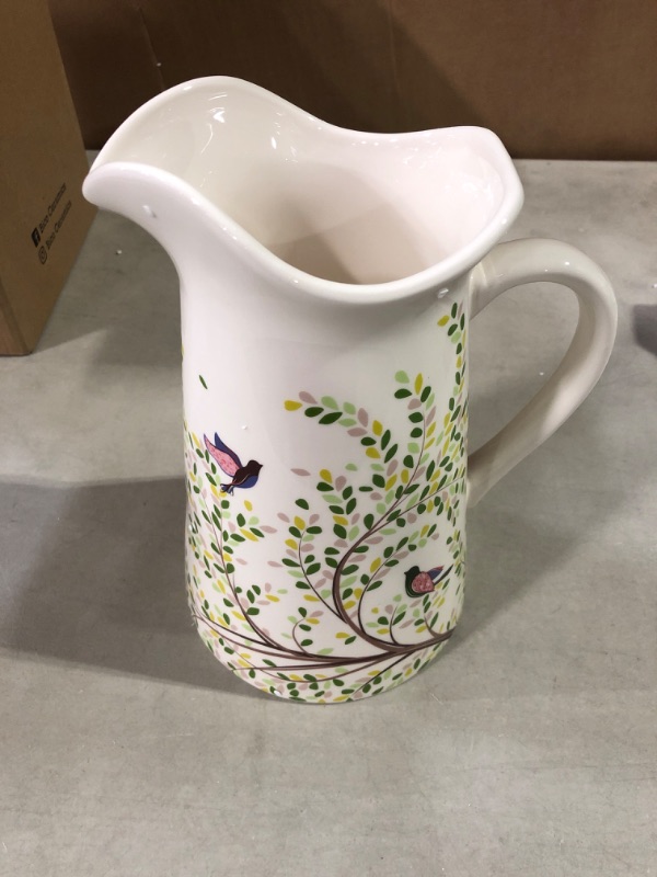 Photo 1 of Bico Bird On Tree Ceramic 2.5 Quarts Pitcher