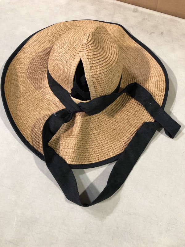 Photo 2 of Sun Hats for Women with Ponytail Hole, Khaki