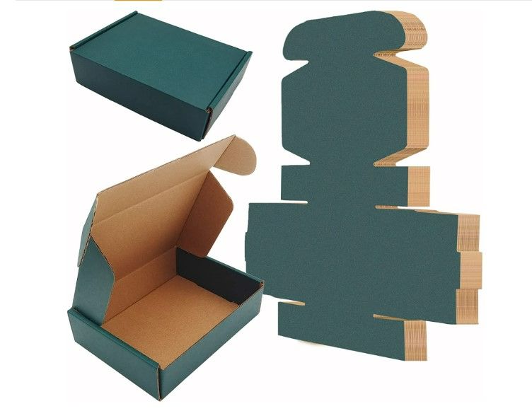 Photo 1 of 25 Pack Shipping Boxes Corrugated Cardboard Mailing Box, 7.2 x 5.2 x 2 Inch Green