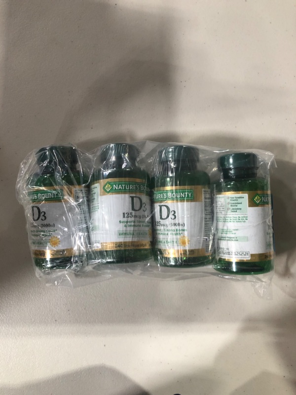 Photo 2 of 4 bottles of Vitamin D3 Softgels 125 mcg, 5000 IU