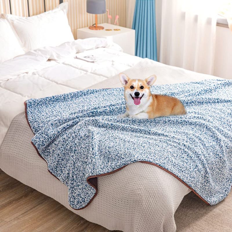 Photo 1 of 
fuguitex Waterproof Pet Blanket - Sherpa Fleece Dog Blanket for Crate, Bed, Couch, Sofa, Soft Plush Reversible Throw Furniture Protector(60*80) 2pack