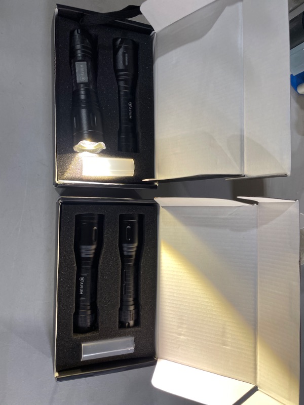 Photo 2 of Avium LED Tactical Flashlight [2 Pack] - (2-boxes)