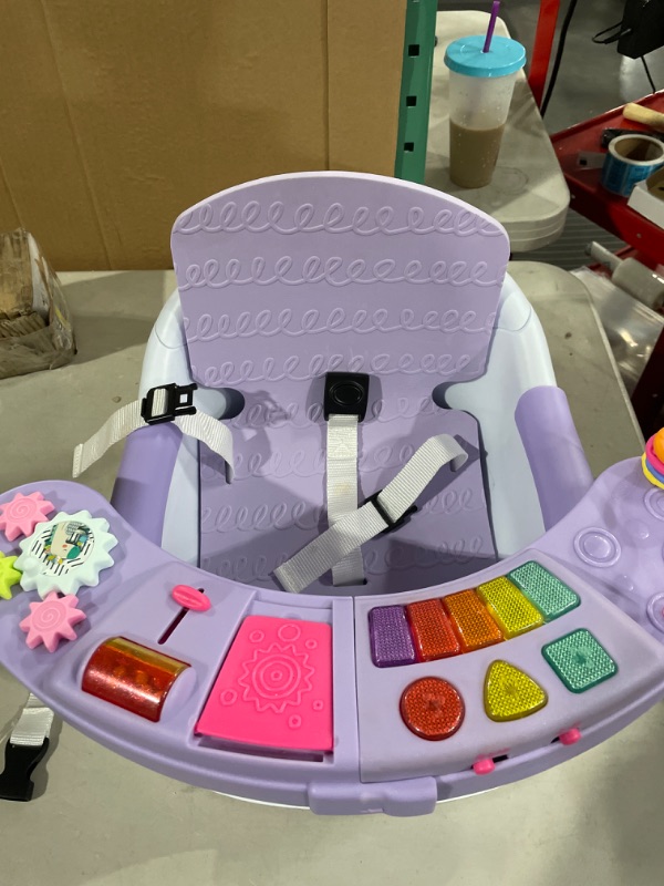 Photo 2 of Infantino Music & Lights 3-in-1 Discovery Seat and Booster - Convertible Booster, Infant Activity Seat and Feeding Seat with Electronic Piano for Sensory Exploration, for Babies and Toddlers, Lavender
