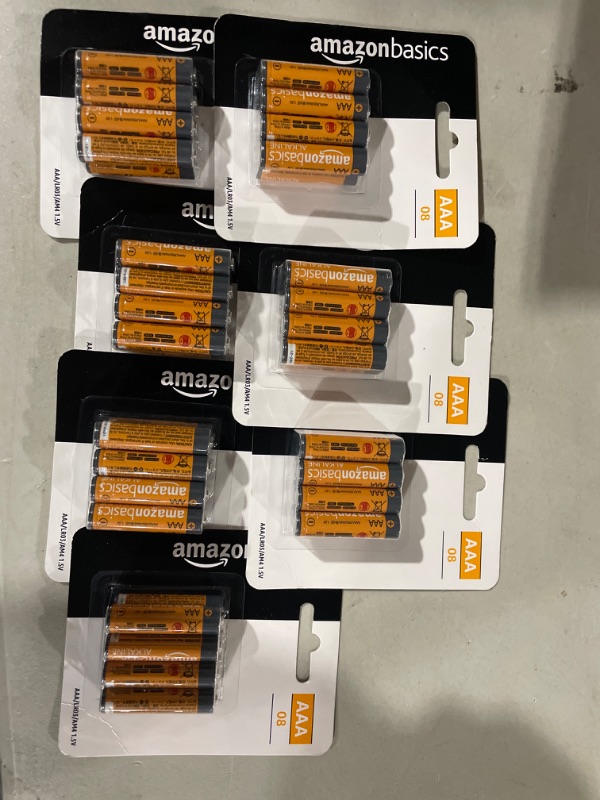 Photo 2 of Amazon Basics 8 Pack AAA High-Performance Alkaline Batteries, 10-Year Shelf Life, Easy to Open Value Pack,8 Count   (7 PACKS)