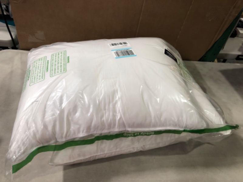 Photo 2 of Amazon Basics Down-Alternative Pillows, Pack of 2 White 24x33