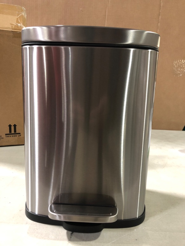Photo 2 of 1.5 Gallon Square Small Metal Step Trash Can