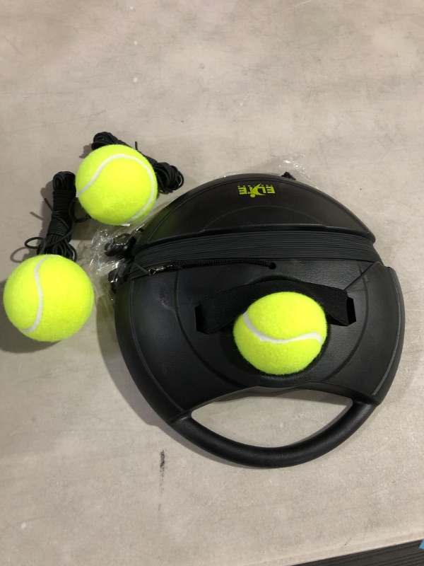 Photo 1 of Elite Trainer Tennis Rebound Ball Set | Heavy Duty Power Base, No Filling Required | Three Tennis Balls, Long Elastic Rope, and Custom Mesh Bag | Premium Solo Training Equipment for Any Skill Level