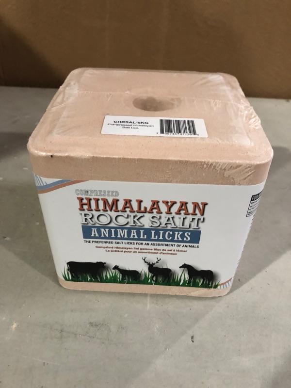 Photo 2 of 11LB (5KG) Large Himalayan Secrets Compressed Pink Himalayan Salt Animal Lick Block for Livestock and Wildlife - 100% Pure & Natural Feed Salt - 84 Natural Minerals and Trace Elements 11 Pound (Pack of 1)