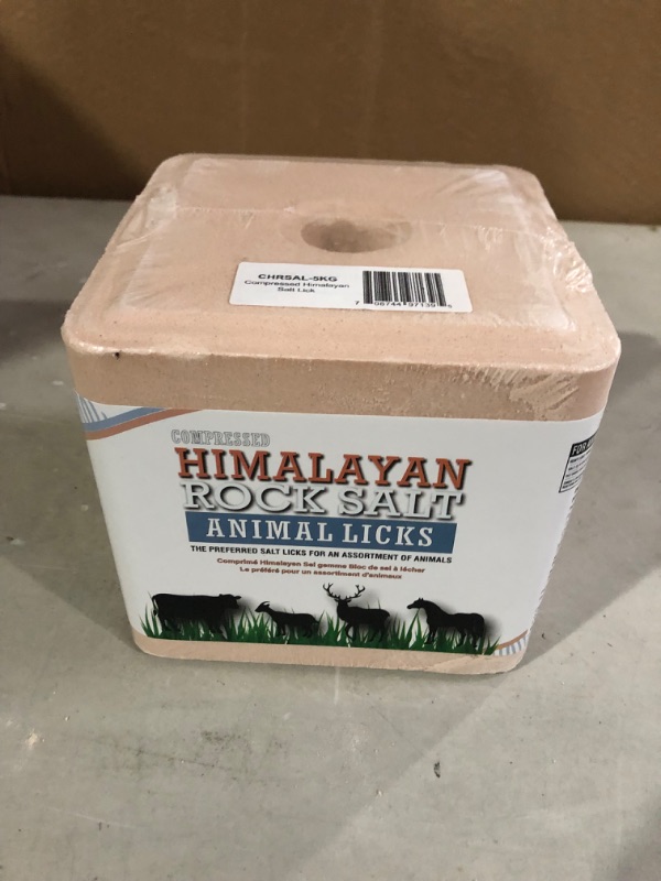 Photo 1 of 11LB (5KG) Large Himalayan Secrets Compressed Pink Himalayan Salt Animal Lick Block for Livestock and Wildlife - 100% Pure & Natural Feed Salt - 84 Natural Minerals and Trace Elements 11 Pound (Pack of 1)