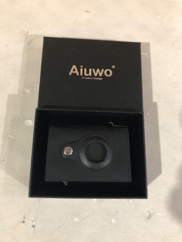 Photo 1 of Aiuwo Mens Slim Leather wallet for AirTag with Money Clip RFID Blocking Credit Card holder Minimalist wallet for Men with Gift Box 