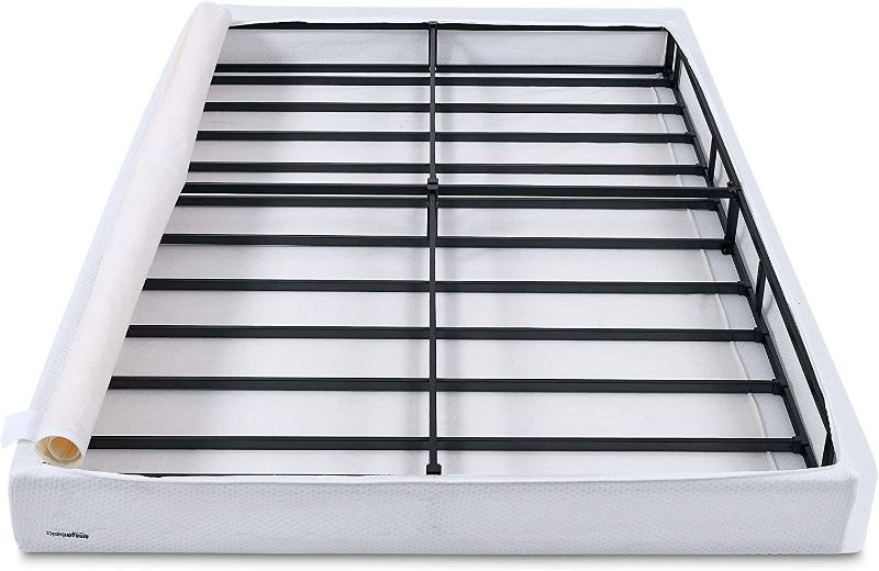 Photo 2 of Amazon Basics Mattress Foundation / Smart Box Spring for Queen Size Bed,9-Inch and 6-Leg Support Metal Bed Frame