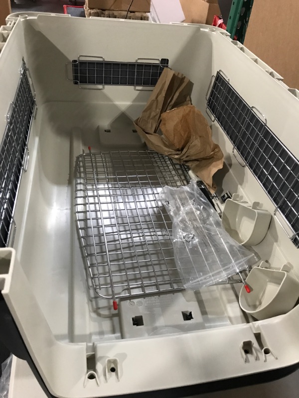 Photo 3 of **USED** SportPet Designs Plastic Kennels Rolling Plastic Airline Approved Wire Door Travel Dog Crate, X-Large, Gray