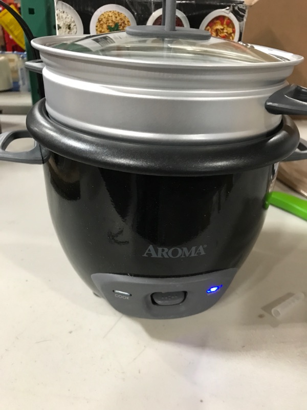 Photo 2 of Aroma Housewares 6-Cup (Cooked) Pot-Style Rice Cooker and Food Steamer, Black 