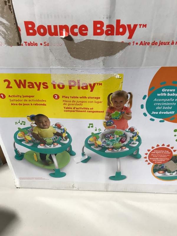 Photo 2 of Bright Starts Bounce Bounce Baby 2-in-1 Activity Center Jumper & Table - Playful Pond (Green)