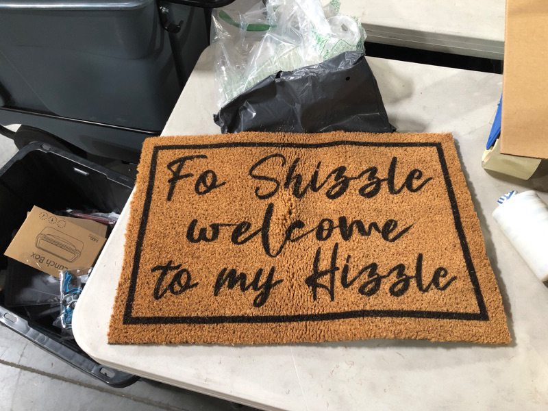 Photo 1 of Funny Coir Doormat Fo Shizzle Welcome to My Hizzle Welcome Front Porch Decor Doormat for The Entrance Way Personalized Rugs Heavy-Duty PVC Backing Non Slip Outdoor Coir Doormat 23.6 x 15.7 inch