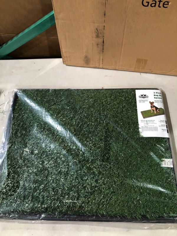 Photo 2 of Artificial Grass Puppy Pee Pad for Dogs and Small Pets - 20x25 Reusable 3-Layer Training Potty Pad with Tray - Dog Housebreaking Supplies by PETMAKER