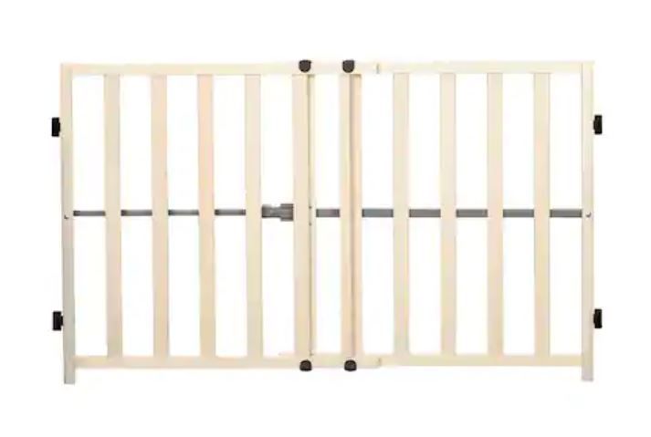 Photo 1 of 24 in. Wooden Expandable Safety Gate, up to 42 inch wide