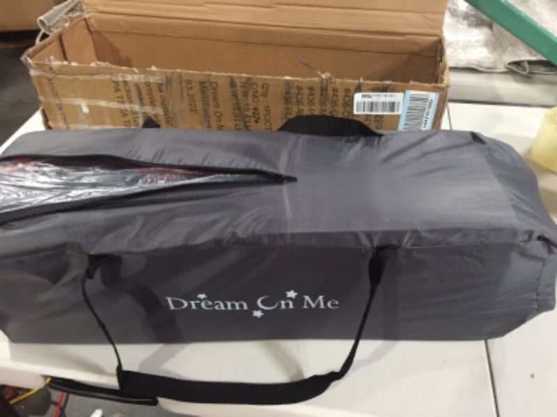 Photo 3 of Damaged*** Dream On Me Nest Portable Play Yard With Carry Bag And Shoulder Strap, Grey