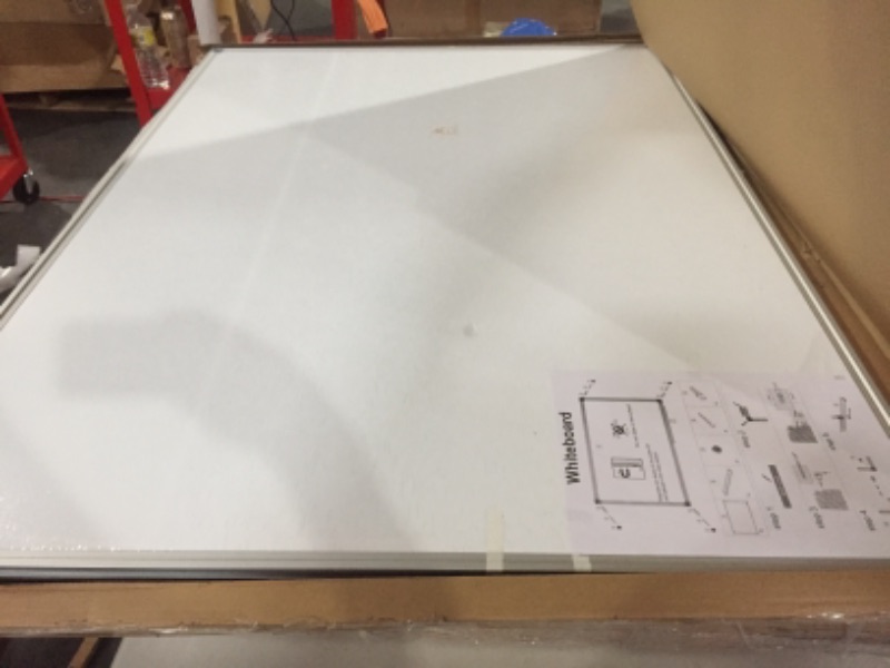 Photo 1 of 48 x 36-in Magnetic Dry Erase Board with Pen Tray| Aluminum Frame Portable Wall Large Whiteboard Message Presentation Board for Office & Classroom 48" x 36"