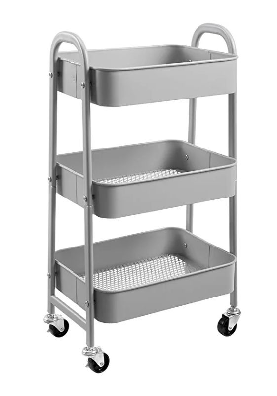 Photo 1 of 3-Tier Rolling Utility Cart with Caster Wheels 31"x18"x 13"