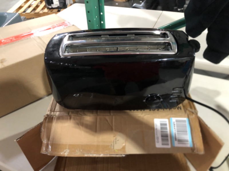 Photo 1 of **Parts only**  Elite Gourmet ECT4829B Long Slot 4 Slice Toaster, 6 Toast Settings Toaster Defrost, Reheat, Cancel Functions, Slide Out Crumb Tray, Extra Wide Slots for Bagels Waffles, Black