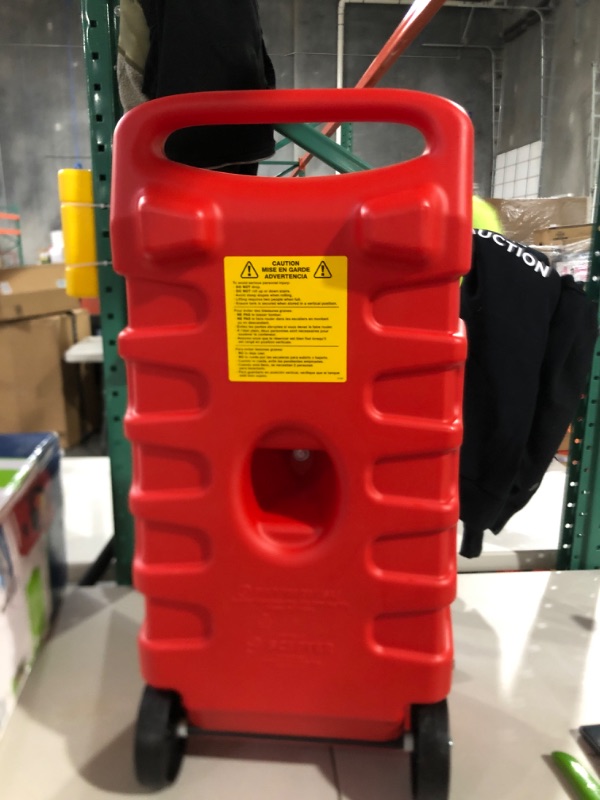 Photo 2 of 14 Gal Red Polyethylene Fuel Caddy for Fueling
