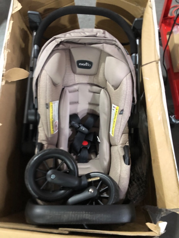 Photo 2 of Evenflo Pivot Modular Travel System With SafeMax Car Seat, 2 Piece Set (Pack of 1 Only Travel System Sandstone Beige