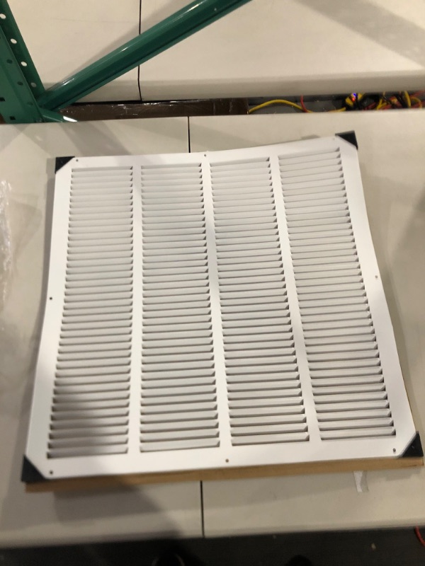 Photo 2 of 20"w X 20"h Steel Return Air Grilles - Sidewall and Ceiling - HVAC Duct Cover - White [Outer Dimensions: 21.75"w X 21.75"h] 20 X 20 White