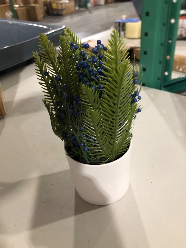 Photo 2 of Artificial Pine with Juniper Berry Plant - Threshold&#8482;