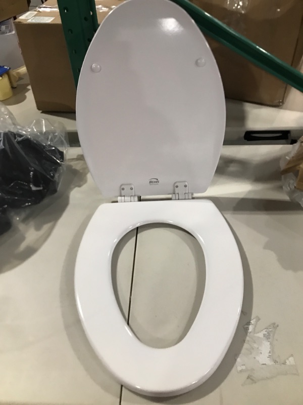 Photo 2 of Bemis Elongated Molded Wood Toilet Seat with Easy-Clean & Change ® Hinge