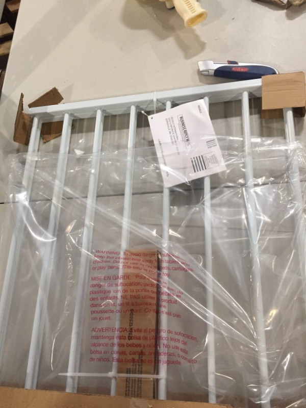 Photo 2 of Regalo 2-in-1 Extra Wide Stairway and Hallway Walk ThroughBaby Safety Gate, Hardware Mounting, White 24"x40.5"x28.5"(Pack of 1) 24"x40.5"x28.5"(Pack of 1) Metal