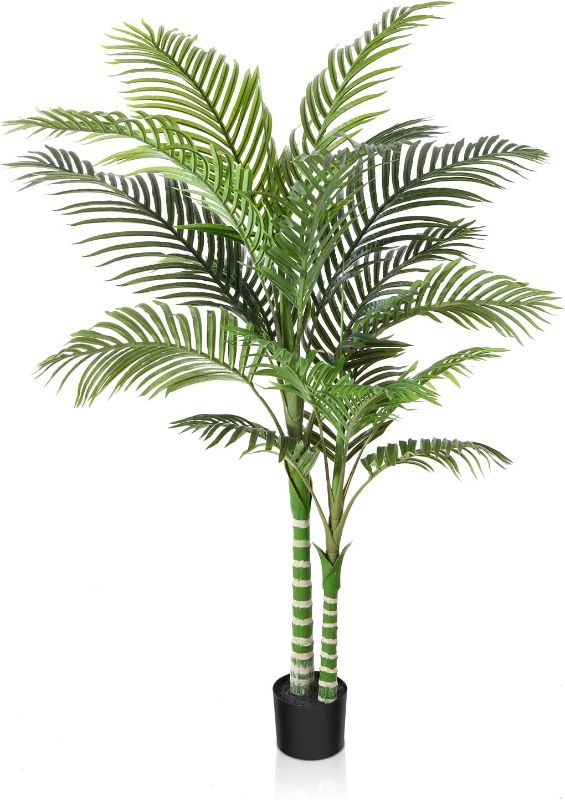 Photo 1 of Dr.Planzen Artificial Golden Cane Palm Tree,5FT Tall Fake Plant Faux Palm Plants for Indoor,Artificial Plants for Office Home Living Room Patio Decor