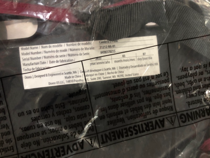 Photo 5 of Diono Cambria 2 XL, Dual Latch Connectors, 2-in-1 Belt Positioning Booster Seat, High-Back to Backless Booster with Space and Room to Grow, 8 Years 1 Booster Seat, Pink 2020 Pink