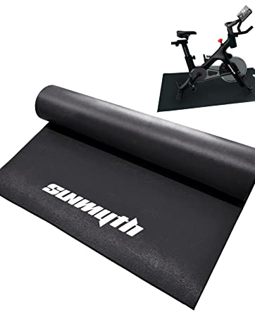 Photo 1 of Exercise Bike Mat for Spin Bike, Stationary Bike, and Indoor Cycling, High Density SUNMYTH Bike Mats for Cardio Cycling Workouts to Protect Hardwood Floor & Carpet