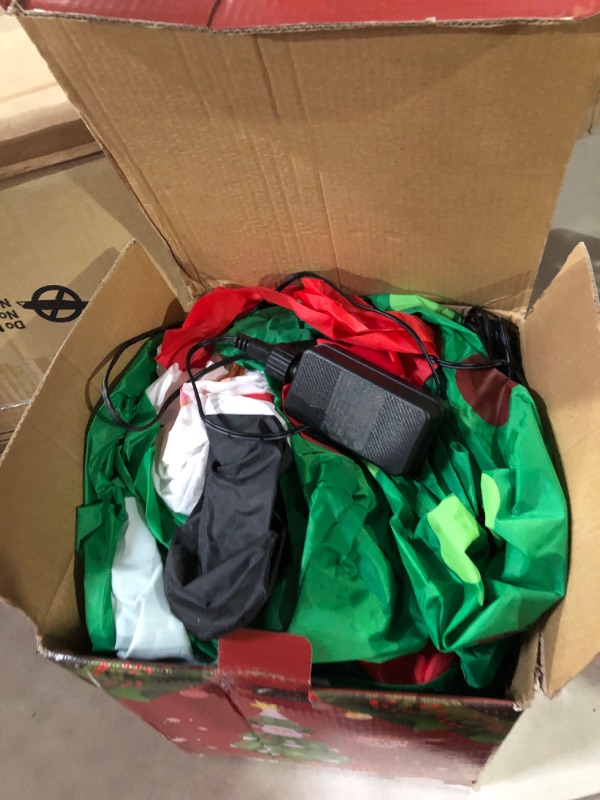 Photo 1 of VIVOHOME Christmas LED Lighted 6ft Height Inflatable Christmas Tree with Pop up Santa and 2 Gift Boxes & 8ft Height Inflatable Christmas Tree with Penguins and Red Ladder Blow up Outdoor Decoration