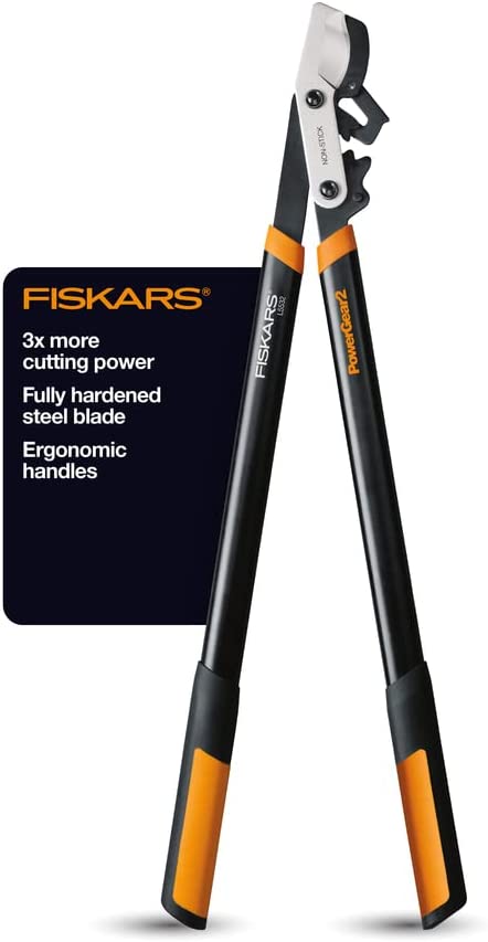 Photo 1 of Fiskars 394801-1003 PowerGear2 Bypass Lopper, 32 Inch, Black/Orange