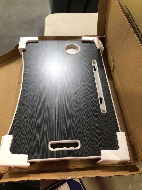 Photo 1 of Foldable Laptop Table Portable Bed Tray Lap Desk Folding Lap Desk for Bed/Sofa/Floor Bed Notebook Stand Desk with Cup Holder with Cup Holder Phone
