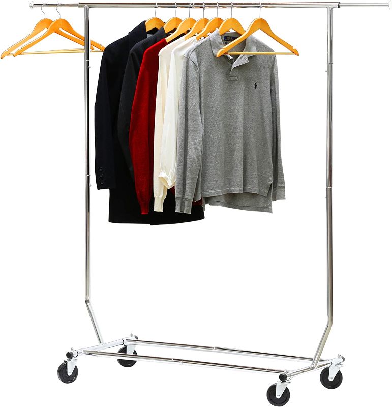 Photo 1 of Simple Houseware Supreme Commercial Grade Clothing Garment Rack, Chrome 51''L x 21. 5''W x 65''H