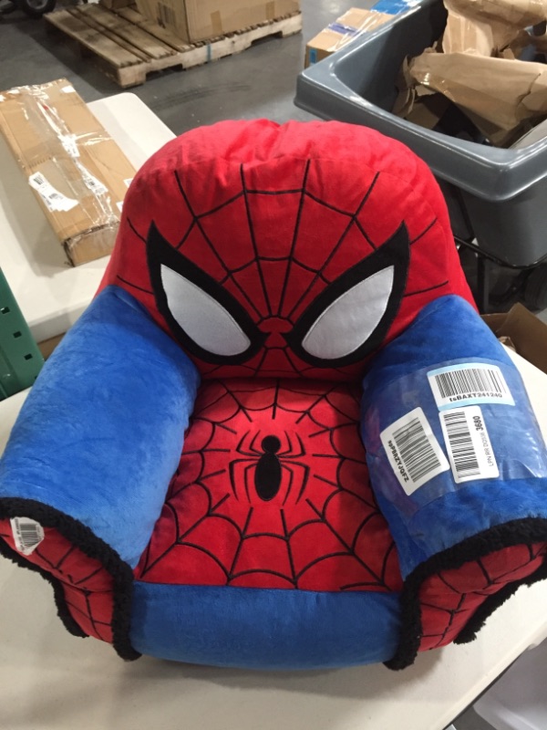 Photo 2 of Idea Nuova Marvel Spiderman Figural Bean Bag Chair with Sherpa Trim, Ages 3+, Red