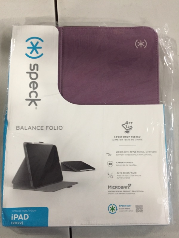 Photo 2 of Speck Balance Folio &#34;R&#34; Protective Case for iPad 10.9&#34; (10th Gen) - Plumberry Purple